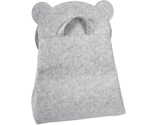 Panier de rangement en feutre avec poignées et oreilles d'ours