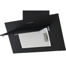 Schwarze Dunstabzugshaube mit Metallfettfilter