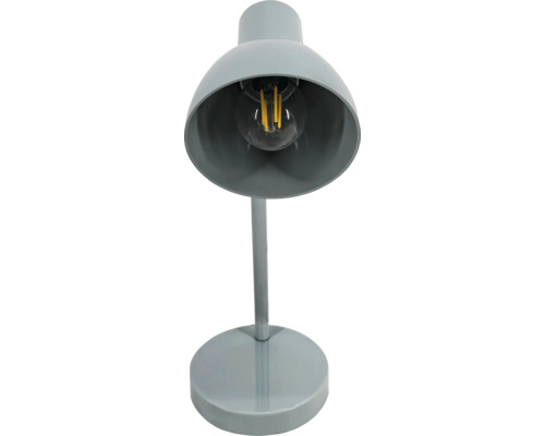 Tischleuchte 1-flammig H 35 cm türkisblau Graue Schreibtischlampe mit LED Leuchtmittel