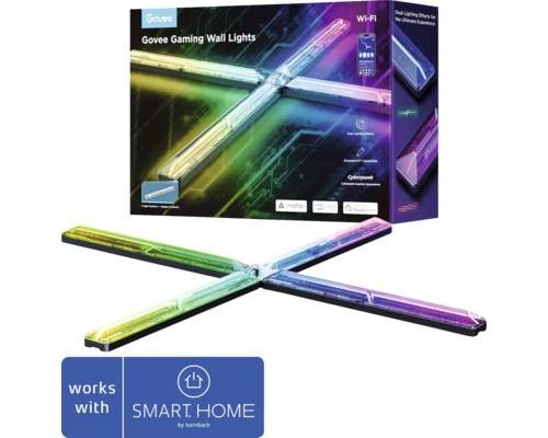 Kit de lampes murales gaming Govee avec quatre éléments lumineux et emballage