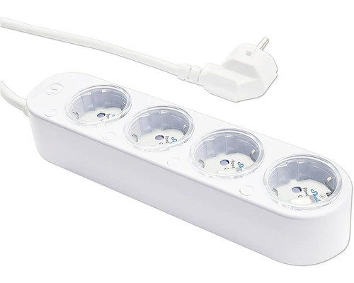 Shelly Power Strip 4 Gen4 IP 20 weiß - Kompatibel mit SMART HOME by hornbach Steckdosenleiste mit vier Steckdosen und Stecker