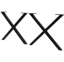 Zwei Tischbeine aus Metall in X-Form