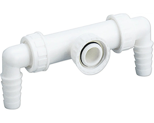 Dallmer Waschgeräte Doppelanschluss 1 Zoll weiß 140128 Weisses Kunststoffrohr mit T-Stück und Winkelstücken
