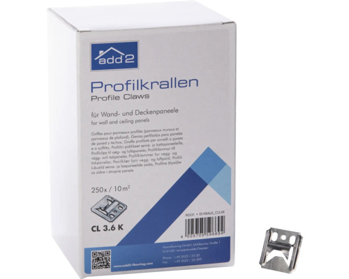 Paquet de griffes profilées pour la fixation de panneaux muraux et de plafond