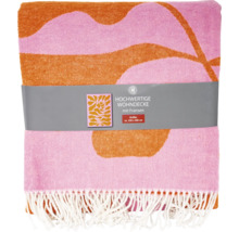 Plaid avec franges et motifs, environ 150 x 200 cm