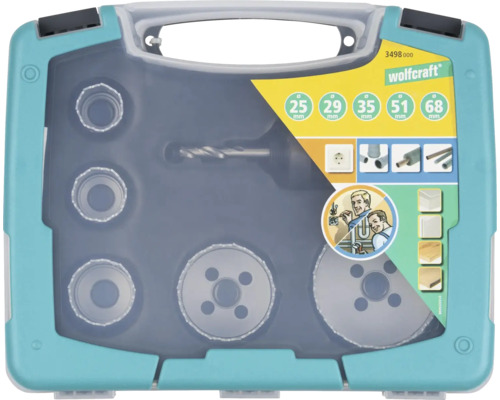 Jeu de scies cloches Wolfcraft dans une mallette en plastique