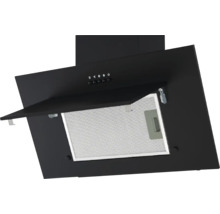 Schwarze Dunstabzugshaube mit Metallfilter