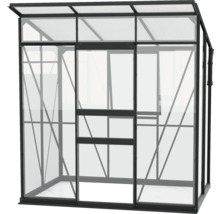 Gewächshaus mit Metallrahmen und transparenten Paneelen