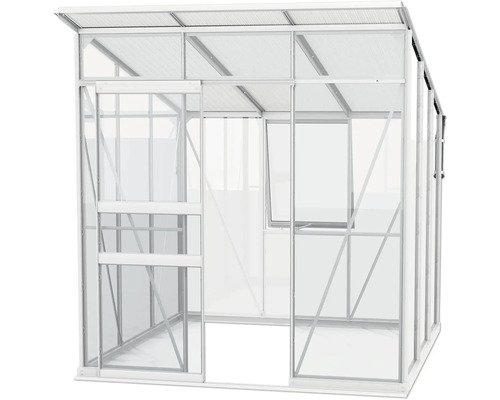 Gewächshaus mit Schiebetür und Dachfenster