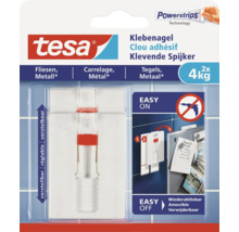 Tesa Klebenagel für Fliesen und Metall, Tragkraft 4 Kilogramm, zweifach verstellbar