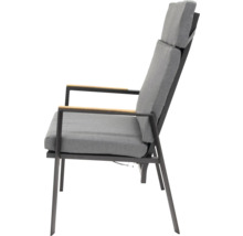 Chaise de jardin avec accoudoirs et rembourrage