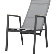 Fauteuil de jardin avec cadre en aluminium et revêtement en tissu