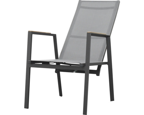 Fauteuil de jardin avec cadre en aluminium et revêtement en tissu