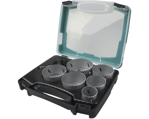 Jeu de scies cloches dans une boîte à outils