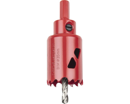 Wolfcraft Lochsäge BIM mit einem Durchmesser von 35 Millimetern.