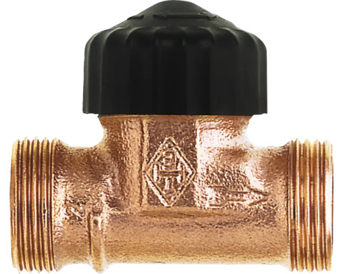 Té en laiton avec capuchon noir pour applications sanitaires