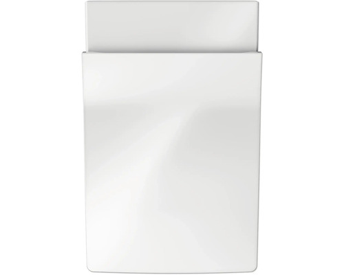 WC sur pied blanc en céramique, vue de dessus