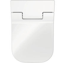 Weißer Toilettensitz von oben