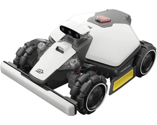 Robot tondeuse avec pare-chocs et roues en plusieurs parties