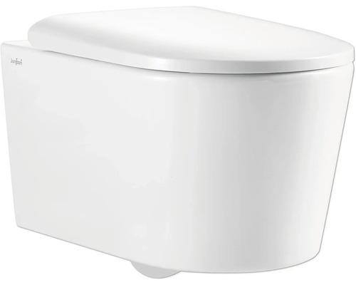 WC suspendu à fond creux avec bride fermée et siège de WC