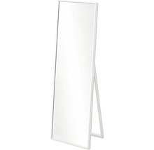Miroir sur pied rectangulaire avec cadre blanc