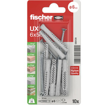 Fischer UX 6 x 50 Universaldübel und Schrauben, 10er-Pack