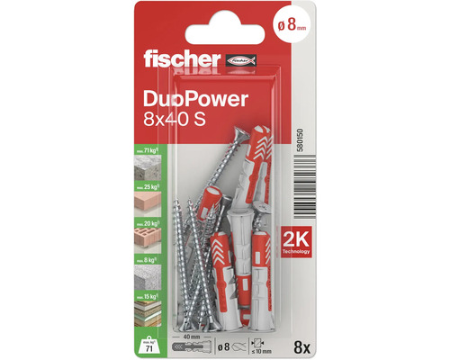 Fischer Dübel DuoPower 8x40 S, 8 Stück