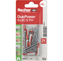 Fischer Dübel DuoPower 6x30 S PH, 12 Stück