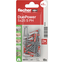 Fischer Dübel DuoPower 5x25 S PH, 18 Stück