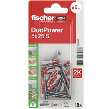 Fischer Dübel DuoPower 5x25 S, 18 Stück, im Paket