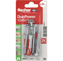 Fischer Dübel DuoPower 10x50 mit Schrauben, 4 Stück, in Verpackung