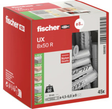 Fischer Chevilles universelles UX 8 x 50 R, 45 pièces par paquet