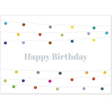 Carte de vœux Joyeux Anniversaire avec illustration de guirlande lumineuse