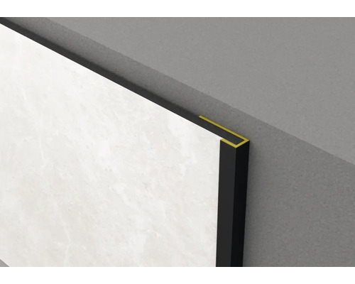 Profilé d'extrémité ROCKO TILES 2800 mm noir Carreau mural avec profilé pour carrelage