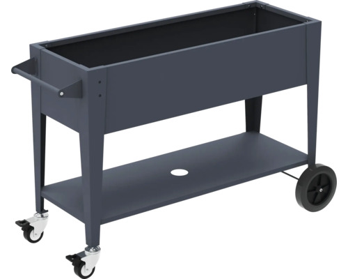 Jardinière sur roulettes avec étagère de rangement