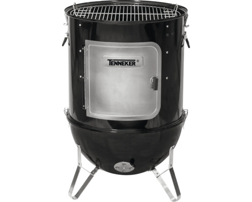 Barbecue boule noir avec porte et logo Tenneker.
