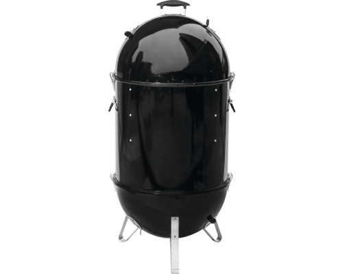 Barbecue sphérique noir avec couvercle et pieds