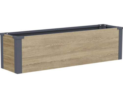 Rechteckiger Blumenkasten mit Holzoptik Paneelen und stabilem Rahmen