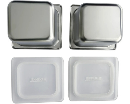 Edelstahlbehälter mit Deckel, quadratisch, für Gastronomie