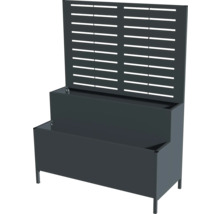 Jardinière gris foncé avec treillis pour le jardin