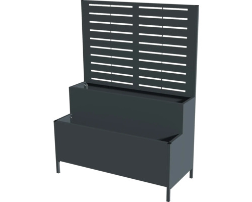 Jardinière gris foncé avec treillis pour le jardin