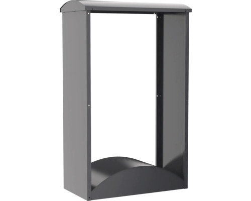 Brennholzregal aus Metall mit Dach