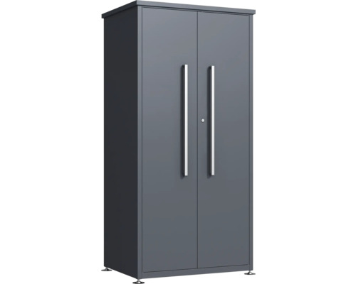 Metallschrank mit zwei Türen und Griffen