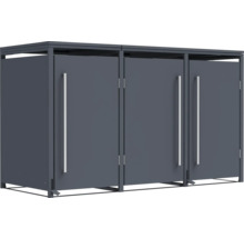 Mülltonnenbox mit drei Türen und Griffen zur Mülltonnenaufbewahrung