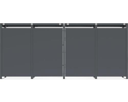 Graue Sichtschutzelemente zur Montage im Garten.