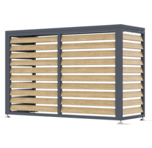 Mülltonnenbox mit Lamellen aus Holz