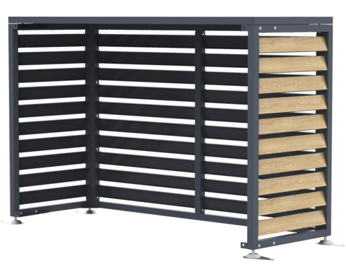 Mülltonnenbox mit horizontalen Lamellen