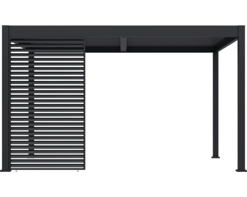 Pergola mit Lamellendach und Lamellenwand