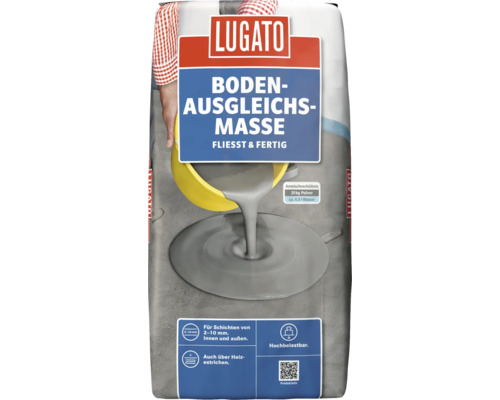 Lugato Bodenausgleichsmasse, geeignet für Schichtstärken von 2 bis 10 mm, für innen und außen, auch über Heizestrichen