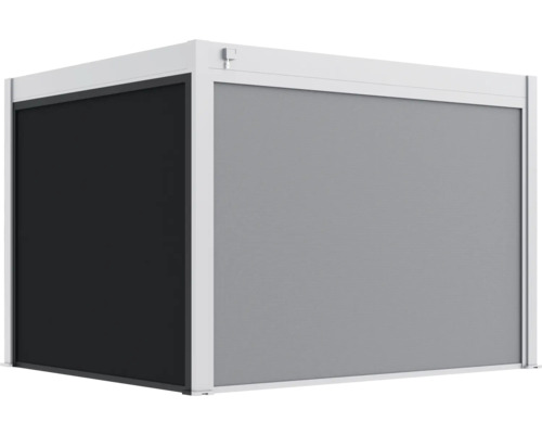 Seitenteil Paragon Grand Tuscan 10 279 x 237 cm anthrazit Seitenmarkise mit schwarzem und grauem Stoff